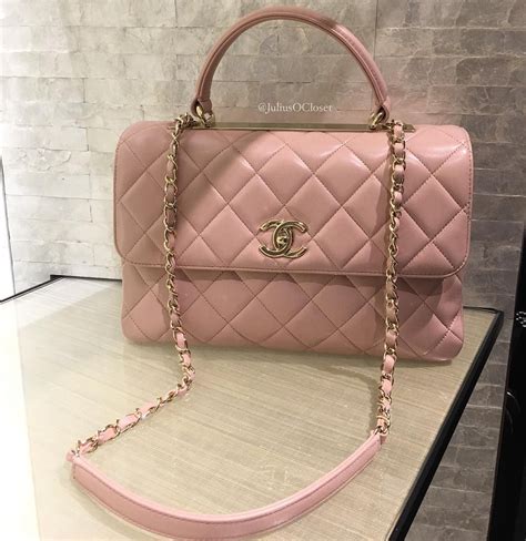 light pink chanel flap bag.